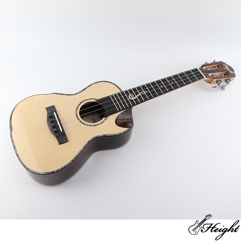 Gloss Spruce Top Ebony Wood Ukuleles 4