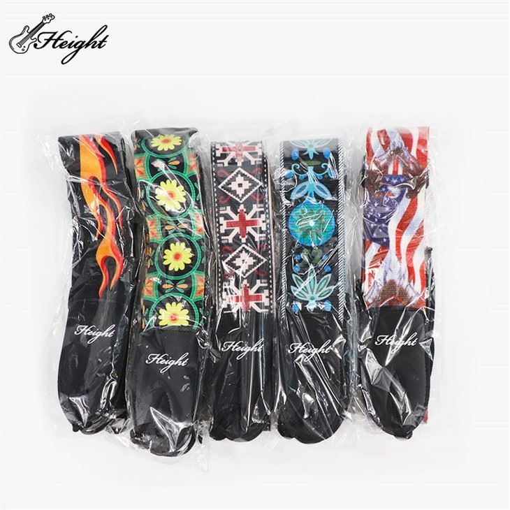 Polyester Blue Flower Adjustable Guitar Strap